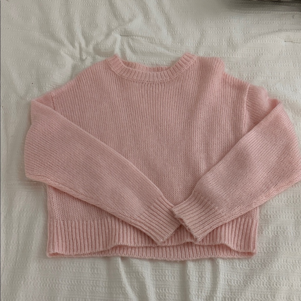 Edikted Pink Crew Neck Sweater with Relaxed Fit